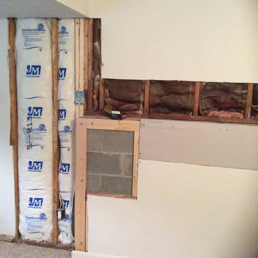 Wall insulation replacement during Basement Flood Cleanup in Lima